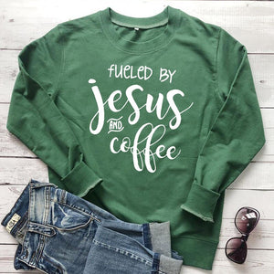 Fueled By Jesus and Coffee Sweatshirt jesus sweatshirt, jesus hoodie, jesus sweater, jesus christ hoodie