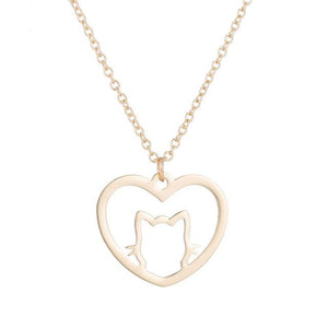 Cat Heart Necklace cat necklace