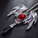 Crystal Gothic Vampire Bat Pendant Necklace vampire necklace, bat necklace