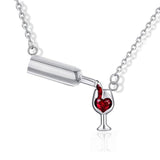 Love Wine - Wine Lover Necklace wine glass necklace, wine necklace