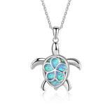 Blue Opal Sea Turtle Pendant Necklace Blue Opal Sea Turtle Pendant Necklace