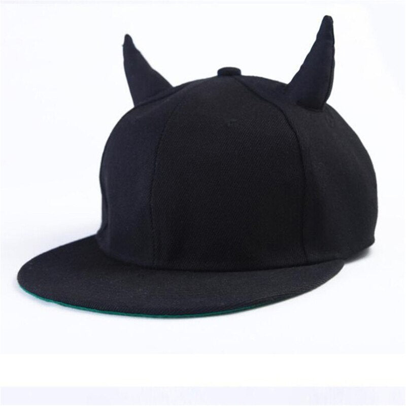 Devil Horns Snapback Cap With Adjustable Strap | Quality Embroidered | Trucker Hat | Dad hat | Horror | Gothic