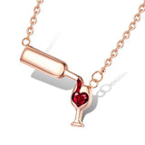 Love Wine - Wine Lover Necklace wine glass necklace, wine necklace