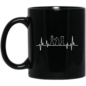 Chess Pieces Heartbeat Mug / Chess Gift Mug / Chess Lover 11 oz. Black Mug Chess Pieces Heartbeat Mug / Chess Gift Mug / Chess Lover 11 oz. Black Mug