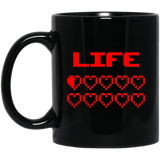 Gaming Life Bar (Game Hearts Health Bar) 11 oz. Black Mug Gaming Life Bar (Game Hearts Health Bar) 11 oz. Black Mug