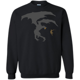 Dragon Fantasy RPG Crewneck Pullover Sweatshirt  8 oz. Elder Scrolls Skyrim Dragonborn Dragon