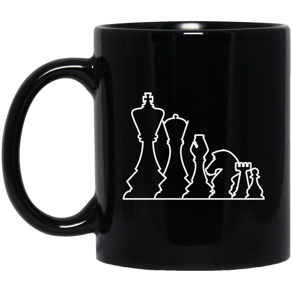 Chess Pieces Mug / Chess Gift Mug / Chess Lover 11 oz. Black Mug