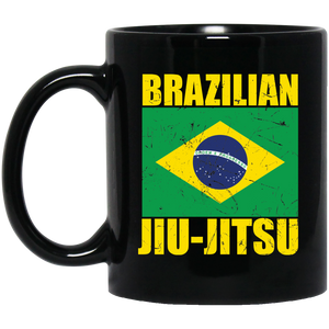 Brazilian Jiu Jitsu Flag BJJ 11 oz. Black Mug Brazilian Jiu-Jitsu BJJ Brazilian Jiu Jitsu Coffee Mug