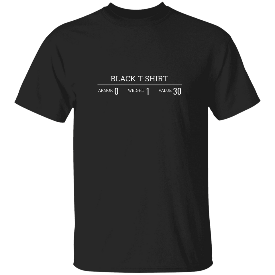 Black RPG Video Game T-Shirt