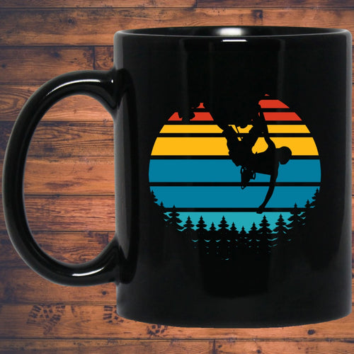 Vintage Rock Climbing Mug | Rock Climbing Gifts | Rock Climbing 11 oz. Black Mug