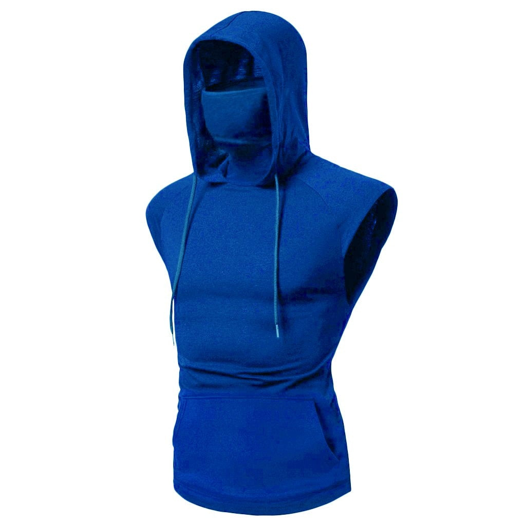 Royal blue outlet sleeveless hoodie