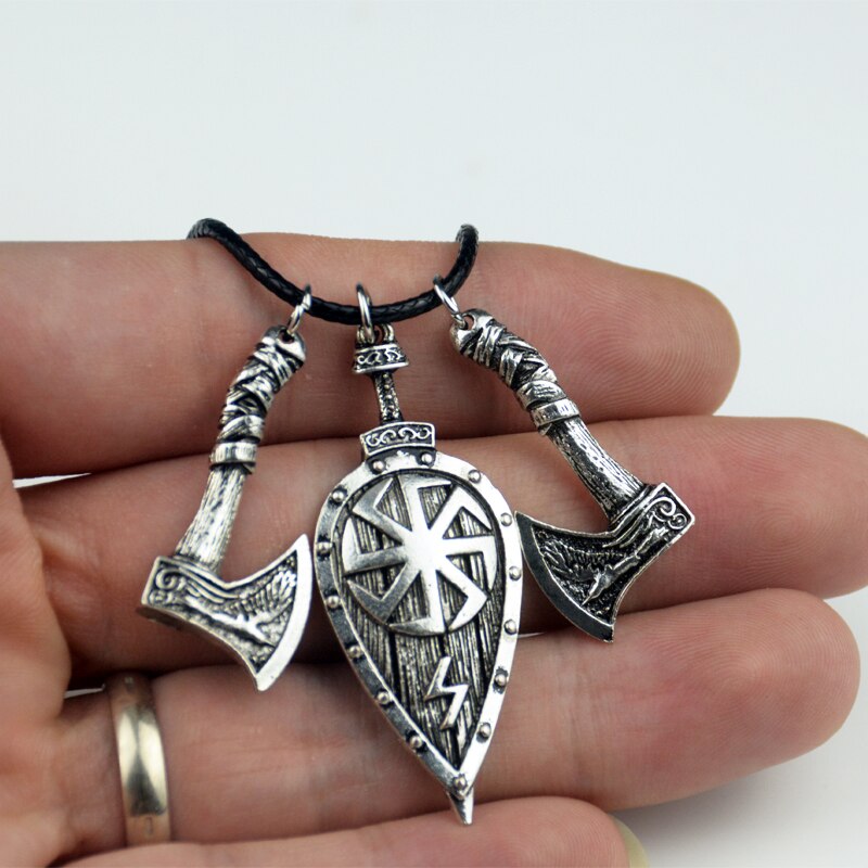 Axe & Shield Pendant Necklace