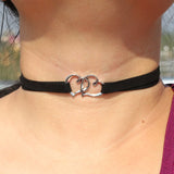 Double Heart Choker Necklace heart choker, heart choker necklace