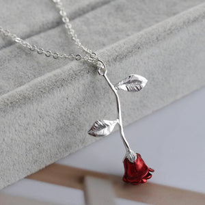 Red Rose Flower Necklace Red Rose Flower Necklace