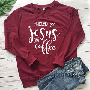 Fueled By Jesus and Coffee Sweatshirt jesus sweatshirt, jesus hoodie, jesus sweater, jesus christ hoodie
