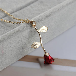 Red Rose Flower Necklace Red Rose Flower Necklace