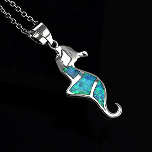 Blue Opal Sea Turtle Pendant Necklace Blue Opal Sea Turtle Pendant Necklace