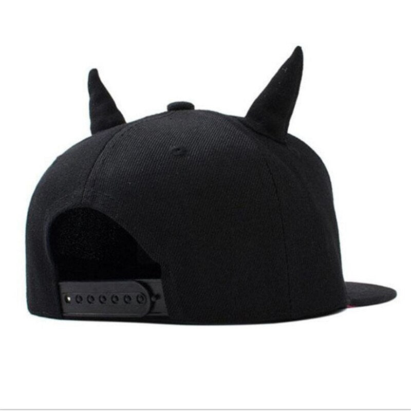 Devil Horns Snapback Cap With Adjustable Strap | Quality Embroidered | Trucker Hat | Dad hat | Horror | Gothic