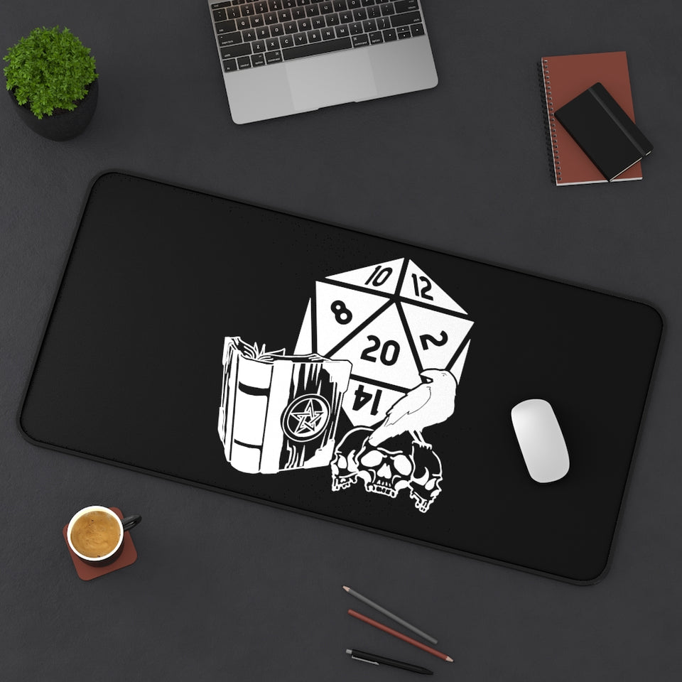 Raven Fantasy RPG Dice Mouse Pad | Dungeon Master Mouse Mat | Tabletop RPG Mouse Pad | Tabletop Games | RPG Pad | Role Playing Desk Mat