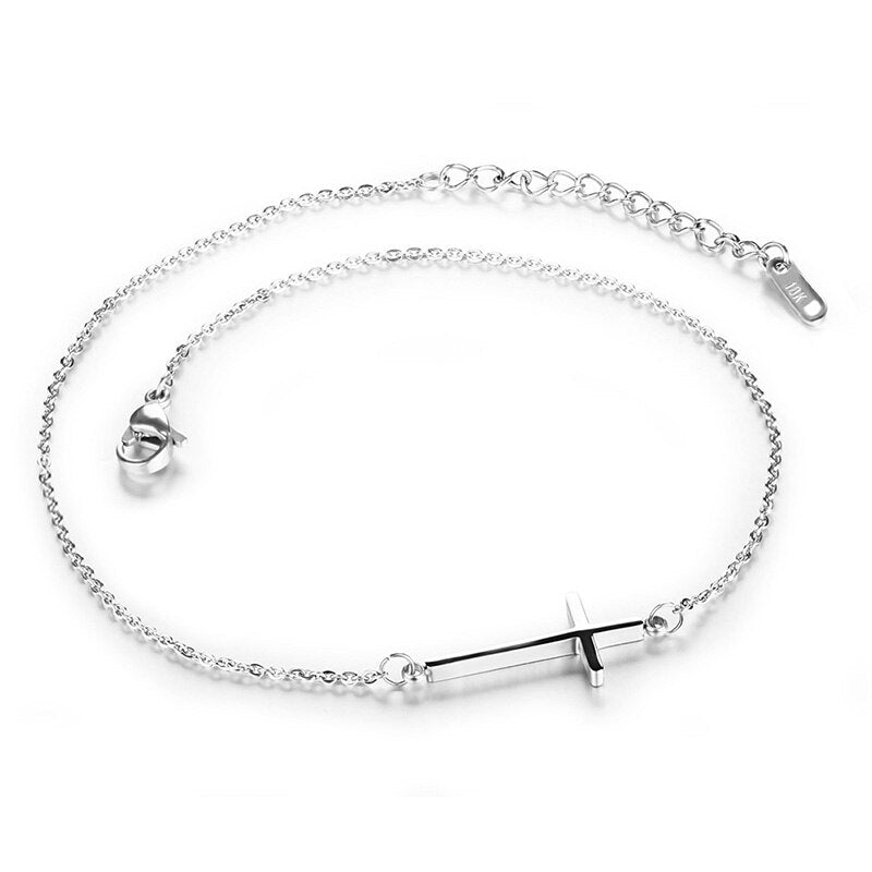 Stainless Steel Christian Cross Anklet