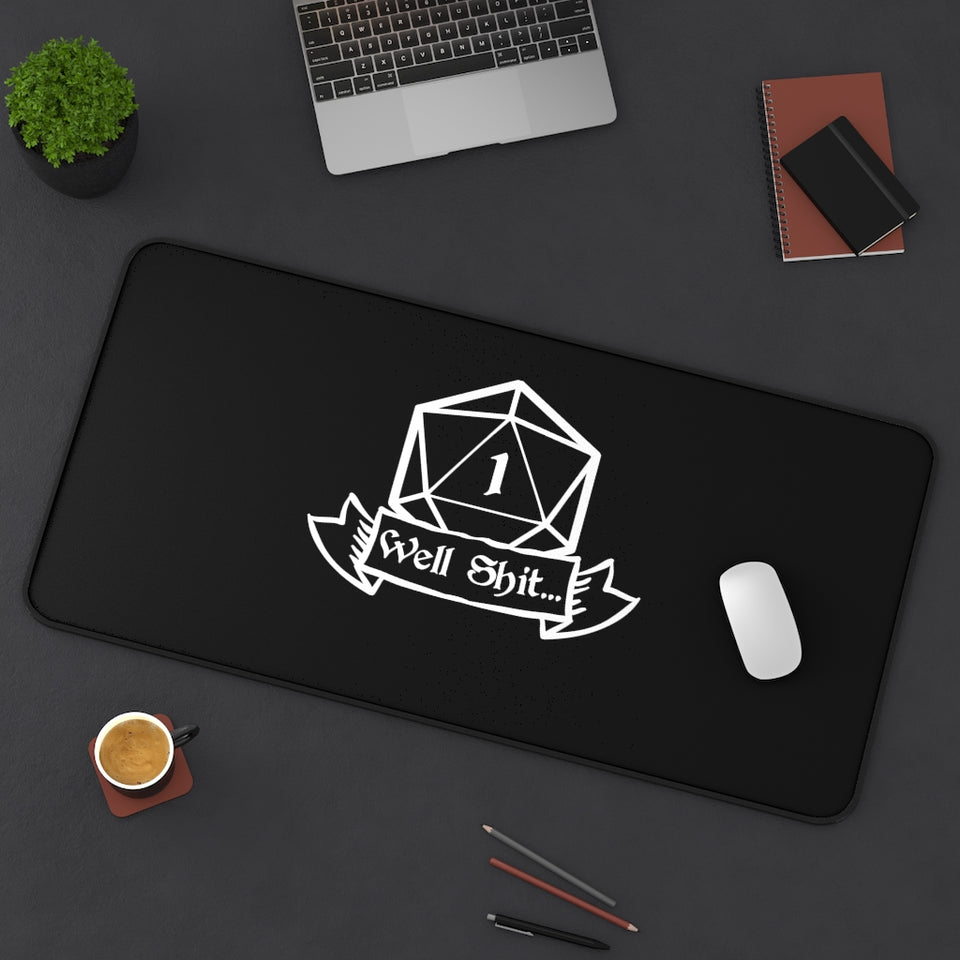 Well Shit Fantasy RPG Dice Mouse Pad | Dungeon Master Mouse Mat | Tabletop RPG Mouse Pad | Tabletop Games | RPG Pad | Role Playing Desk Mat