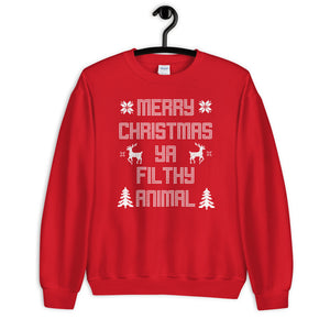 Merry Christmas Ya Filthy Animal Unisex Ugly Xmas Sweater Sweatshirt Merry Christmas Ya Filthy Animal Unisex Ugly Xmas Sweater Sweatshirt