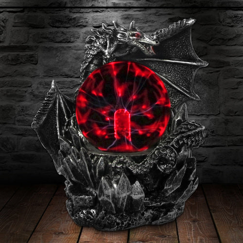 Fantasy Dark Dragon Plasma Ball Figurine