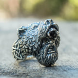 Viking Bear Warrior Stainless Steel Ring viking ring viking wedding rings mens viking rings norse rings nordic rings