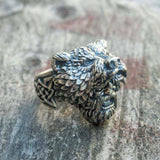 Viking Bear Warrior Stainless Steel Ring viking ring viking wedding rings mens viking rings norse rings nordic rings