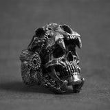 Indian Jaguar Warrior Skull Ring skull rings for men skull ring skull rings for women