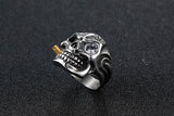 Gold Smoking Skull Ring skull rings for men skull ring skull rings for women