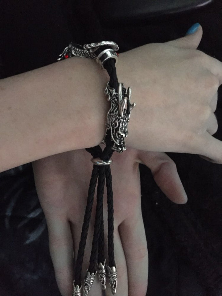 Classic Leather Dragon Bracelet