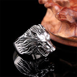 Stainless Steel Wolf Head Ring Stainless Steel Wolf Head Ring