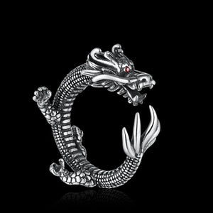 Zircon Eyes Sterling Silver Dragon Ring Zircon Eyes Sterling Silver Dragon Ring