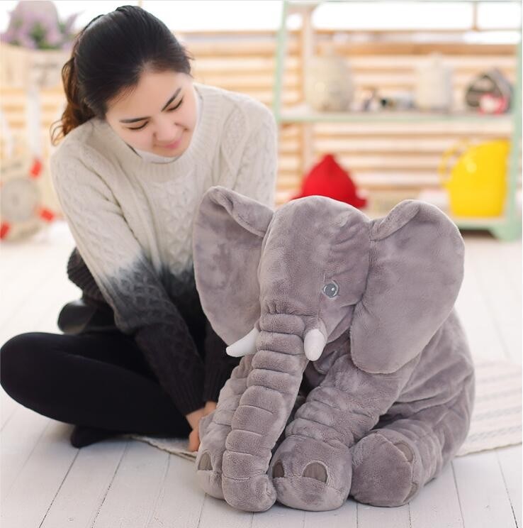 Stuffed elephant plush pillow deals