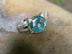 Cat Mood Color Changing Ring cat ring, silver cat ring, kitty ring