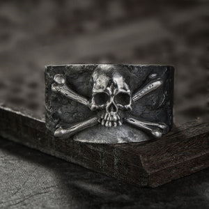 Mens Vintage Skull And Crossbones Stainless Steel Pirate Ring skull rings for men skull ring skull rings for women