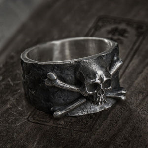 Mens Vintage Skull And Crossbones Stainless Steel Pirate Ring skull rings for men skull ring skull rings for women