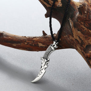 Silver Dagger Pendant Necklace