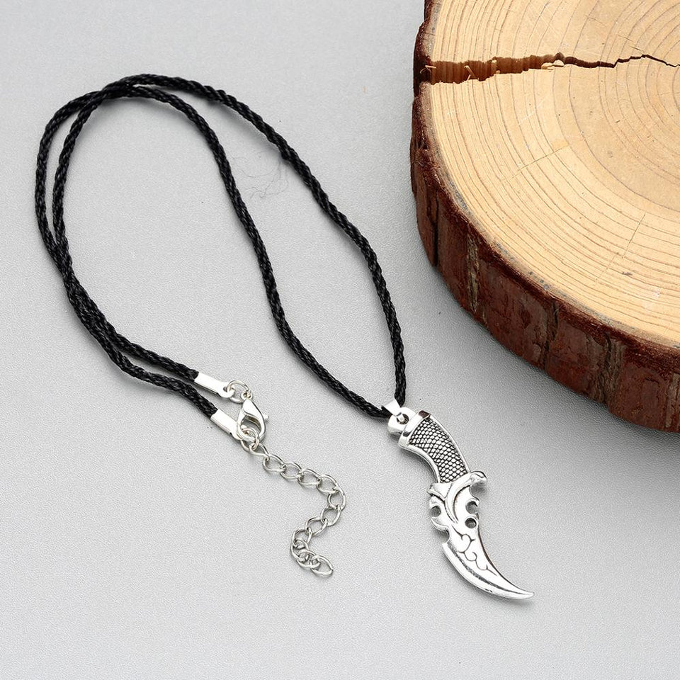 Silver Dagger Pendant Necklace