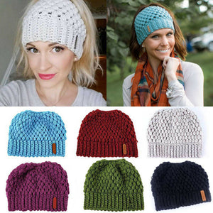 Ponytail Beanie Knitted Winter Hat ponytail beanie cc ponytail beanie beanie with ponytail hole ponytail beanie hat beanie with hole for hair beanie hat with ponytail hole