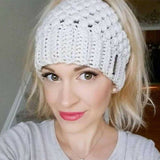 Ponytail Beanie Knitted Winter Hat ponytail beanie cc ponytail beanie beanie with ponytail hole ponytail beanie hat beanie with hole for hair beanie hat with ponytail hole