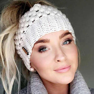 Ponytail Beanie Knitted Winter Hat ponytail beanie cc ponytail beanie beanie with ponytail hole ponytail beanie hat beanie with hole for hair beanie hat with ponytail hole