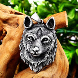Guardian Wolf Head Viking Necklace wolf necklace