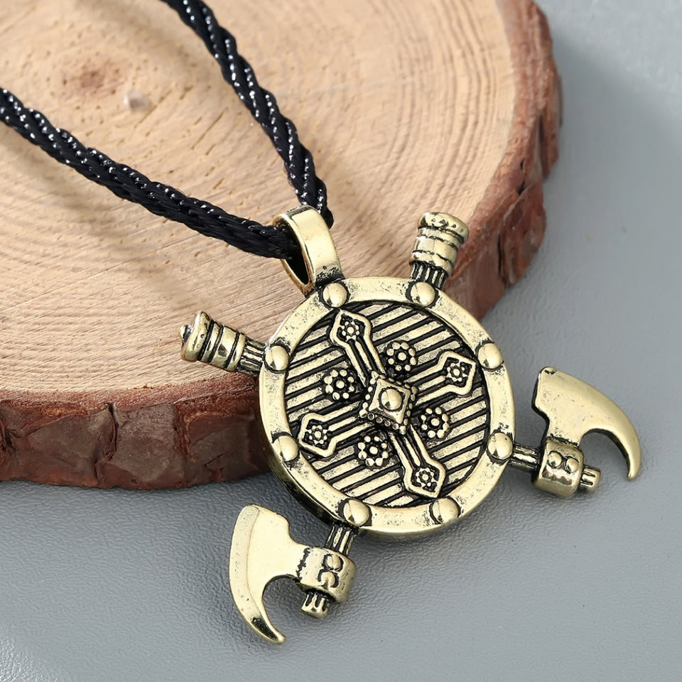 Axes & Shield Pendant Necklace