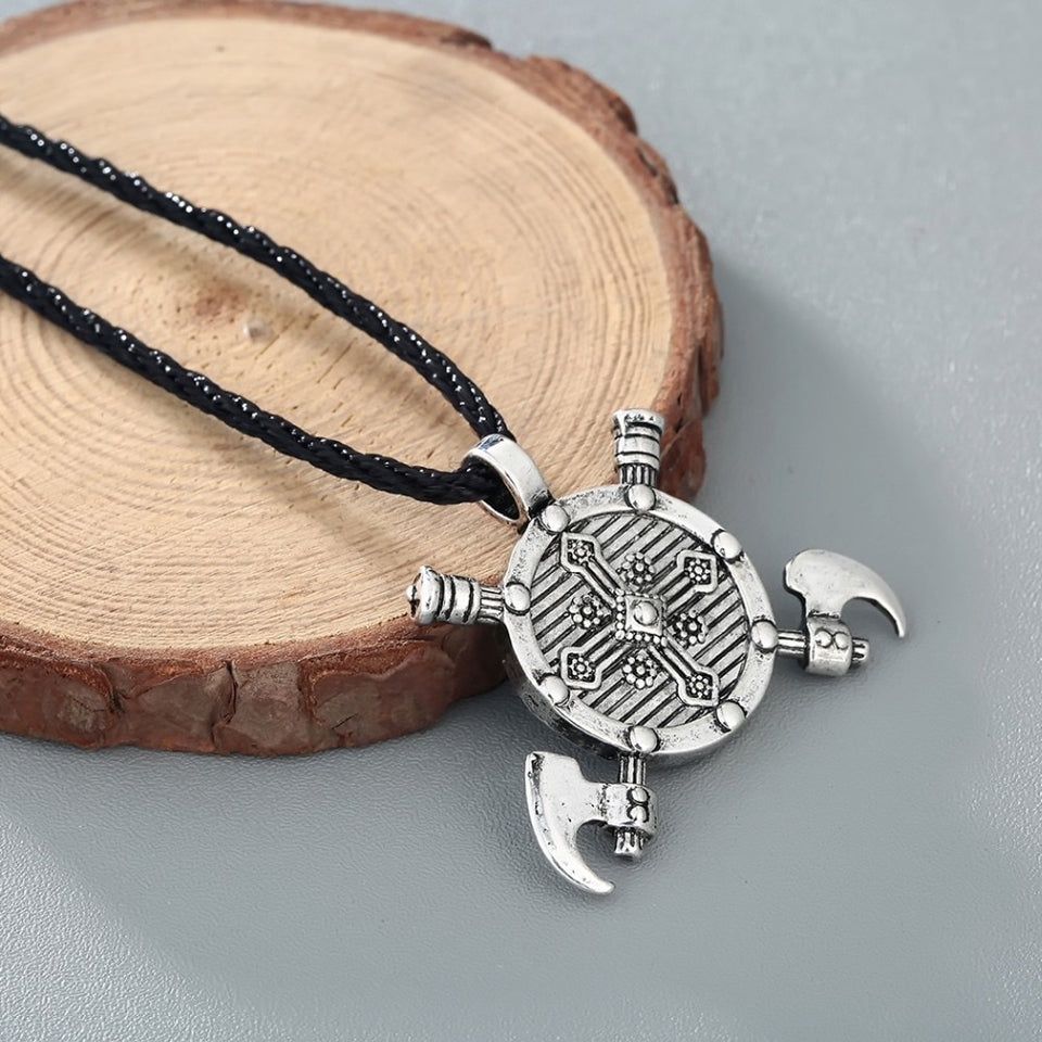 Axes & Shield Pendant Necklace