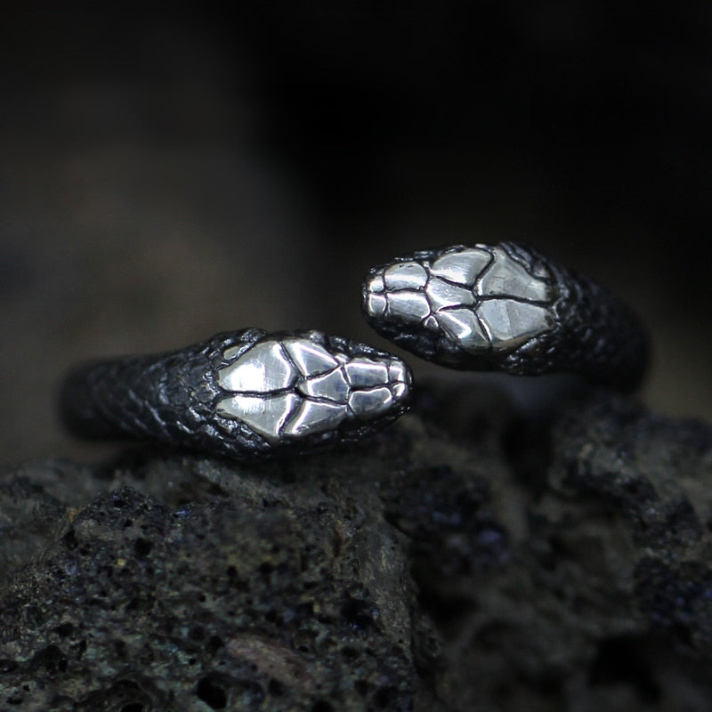 Double Headed Snake Stainless Steel Ring