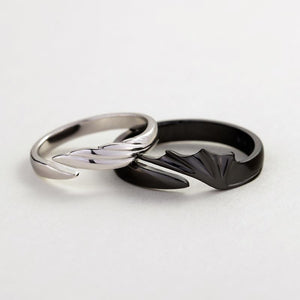 Angel & Devil Sterling Silver Divine Couple Rings Angel & Devil Sterling Silver Divine Couple Rings