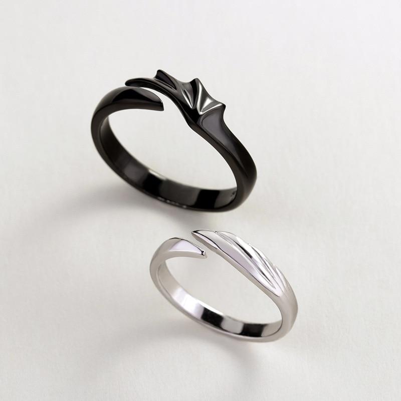 Angel & Devil Sterling Silver Divine Couple Rings