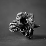 Satanic Demon Baphomet Stainless Steel Skull Ring satanic rings